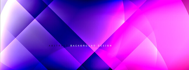 Vector abstract background - circle and cross on fluid gradient with shadows and light effects. Techno or business shiny design templates for text