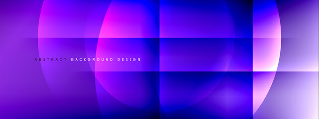 Vector abstract background - circle and cross on fluid gradient with shadows and light effects. Techno or business shiny design templates for text