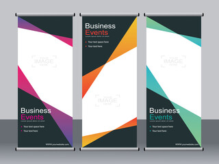 Business banner roll up set,standee banner template,Modern banner.