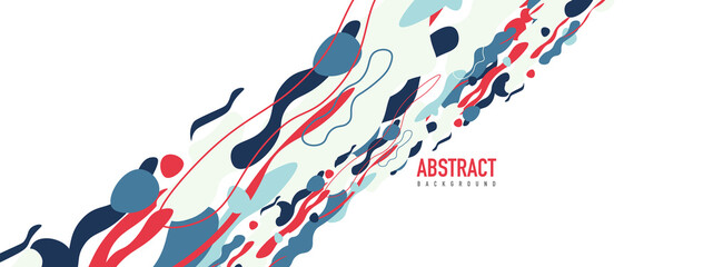 Trendy liquid style shapes abstract design, dynamic vector background for placards, brochures, posters, web landing pages, covers or banners