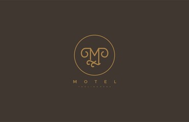 Obraz premium Vector Circle Monogram Decorative Elegance Letter M Logo
