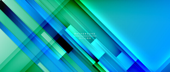 Dynamic lines on fluid color gradient. Trendy geometric abstract background for your text, logo or graphics