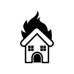house on fire silhouette
