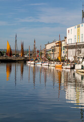  The port canal designed by Leonardo da Vinci and old town of Cesenatico on the Adriatic sea coast