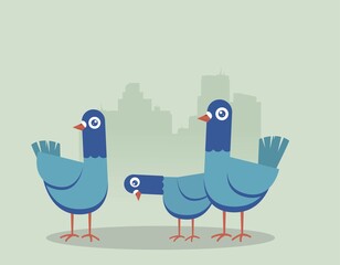 Cute Bird Flat vector design