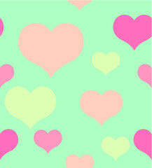 Blue green pink combination heart background wallpaper pattern