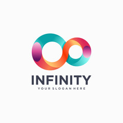 Abstract infinity logo template design. Endless symbol and icon, modern clean style vector illustration