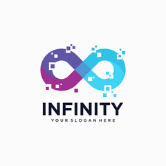 Abstract infinity logo template design. Endless symbol and icon, modern clean style vector illustration