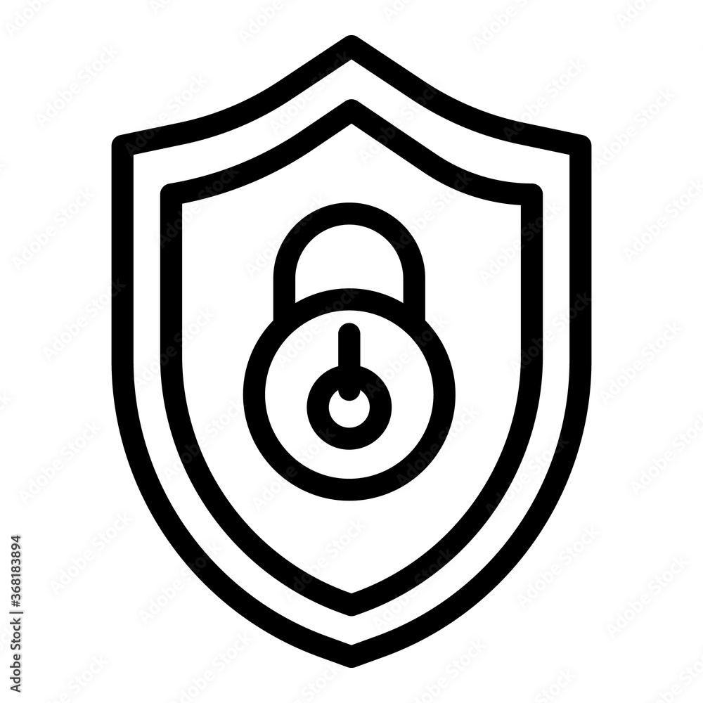 Poster secured personal information icon. outline secured personal information vector icon for web design i