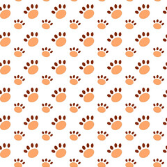 Vector seamless pattern with dog footprints. Can be used for wallpaper,fabric, web page background, surface textures.