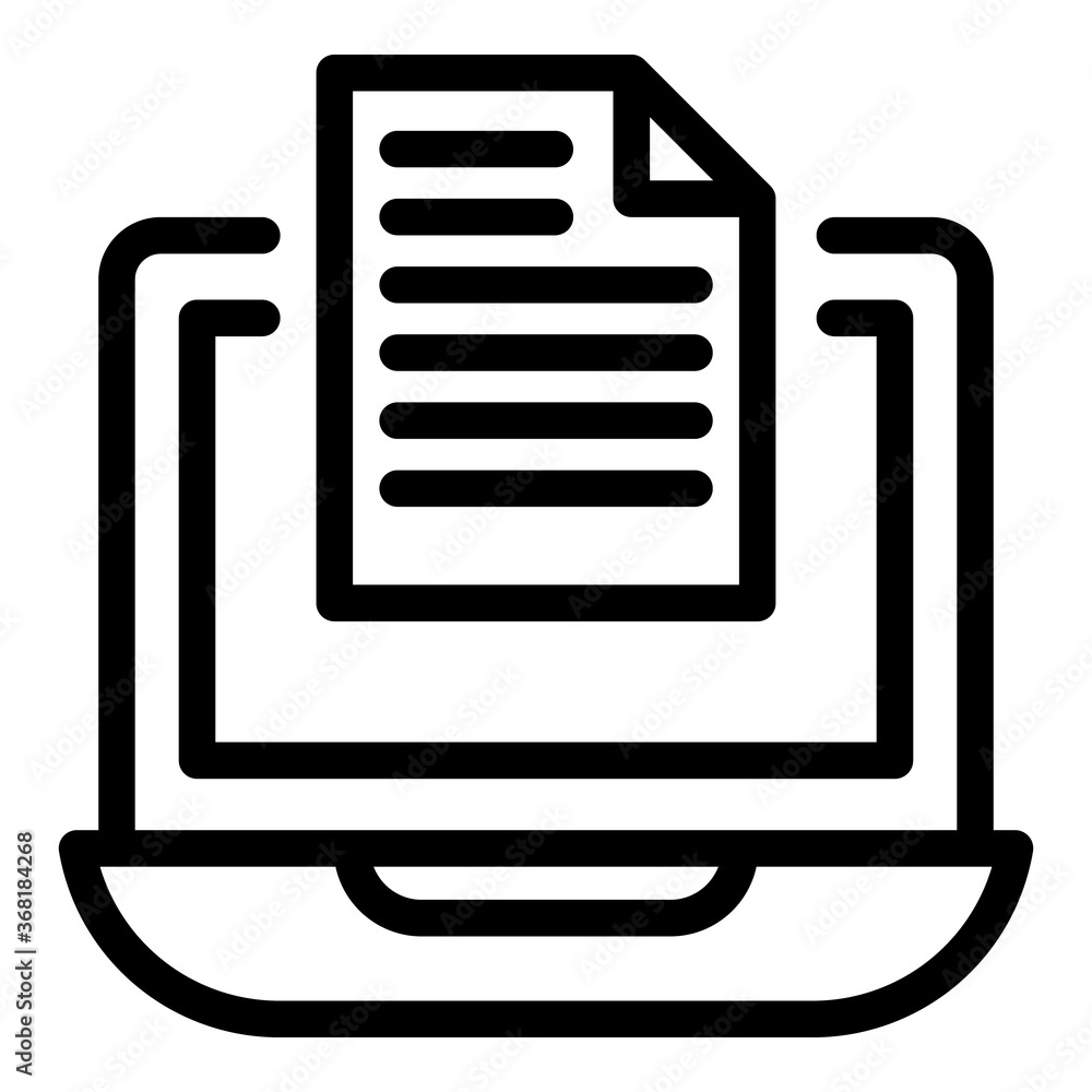 Poster laptop secured data icon. outline laptop secured data vector icon for web design isolated on white b