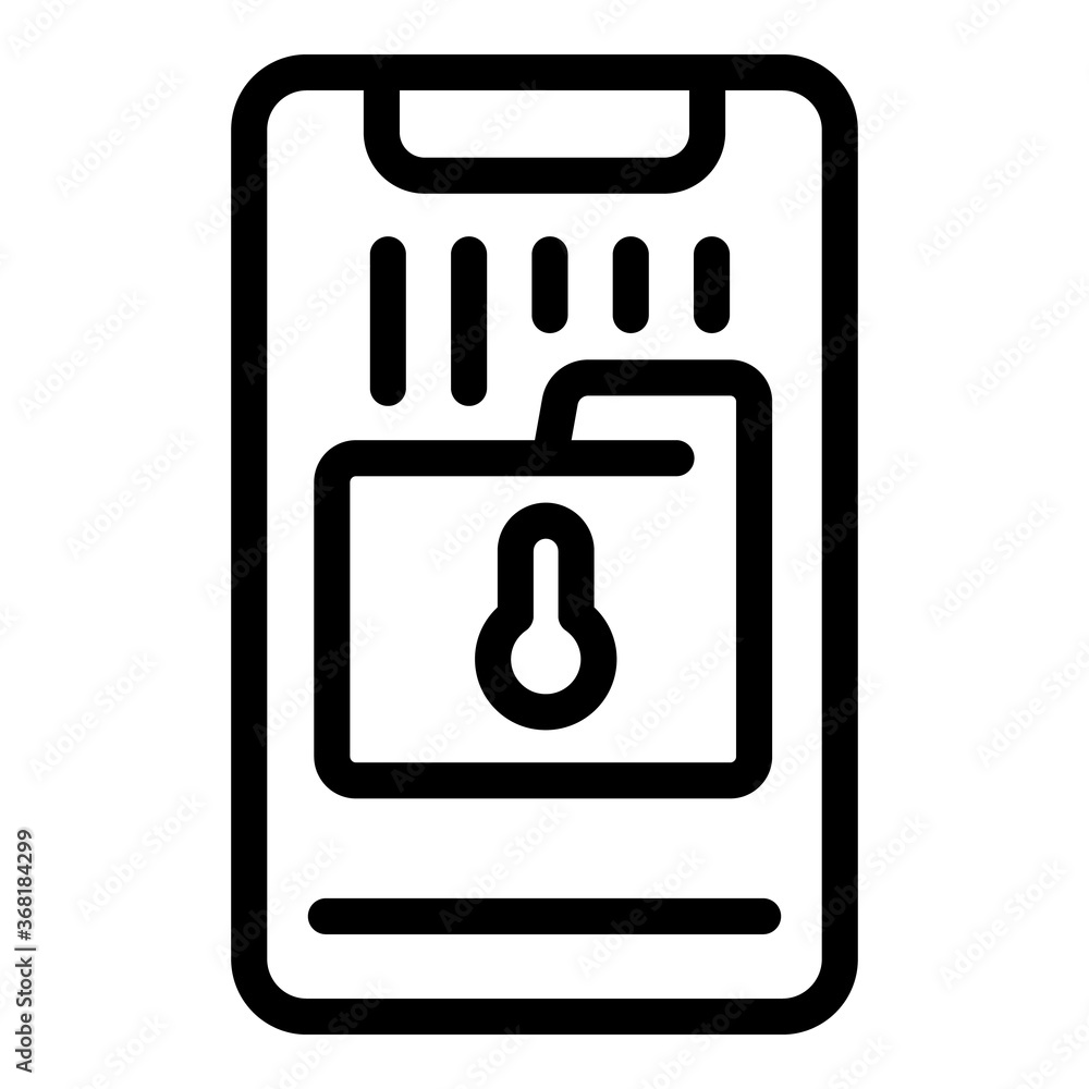 Aufkleber secured smartphone folder icon. outline secured smartphone folder vector icon for web design isolate