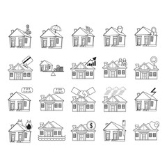 set of house icons