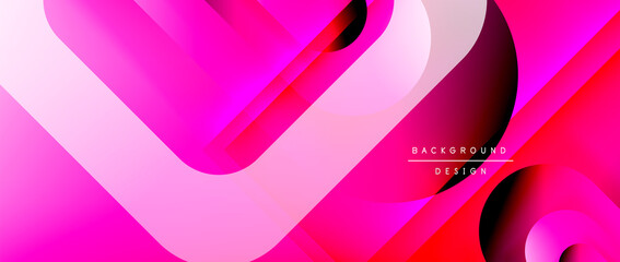 Vector geometric abstract background with lines and modern forms. Fluid gradient with abstract round shapes and shadow and light effects