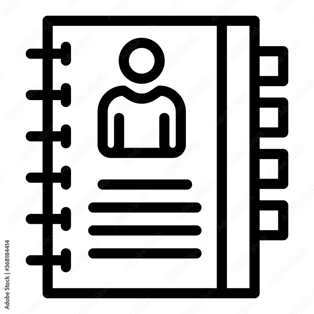 Poster personal notebook icon. outline personal notebook vector icon for web design isolated on white backg