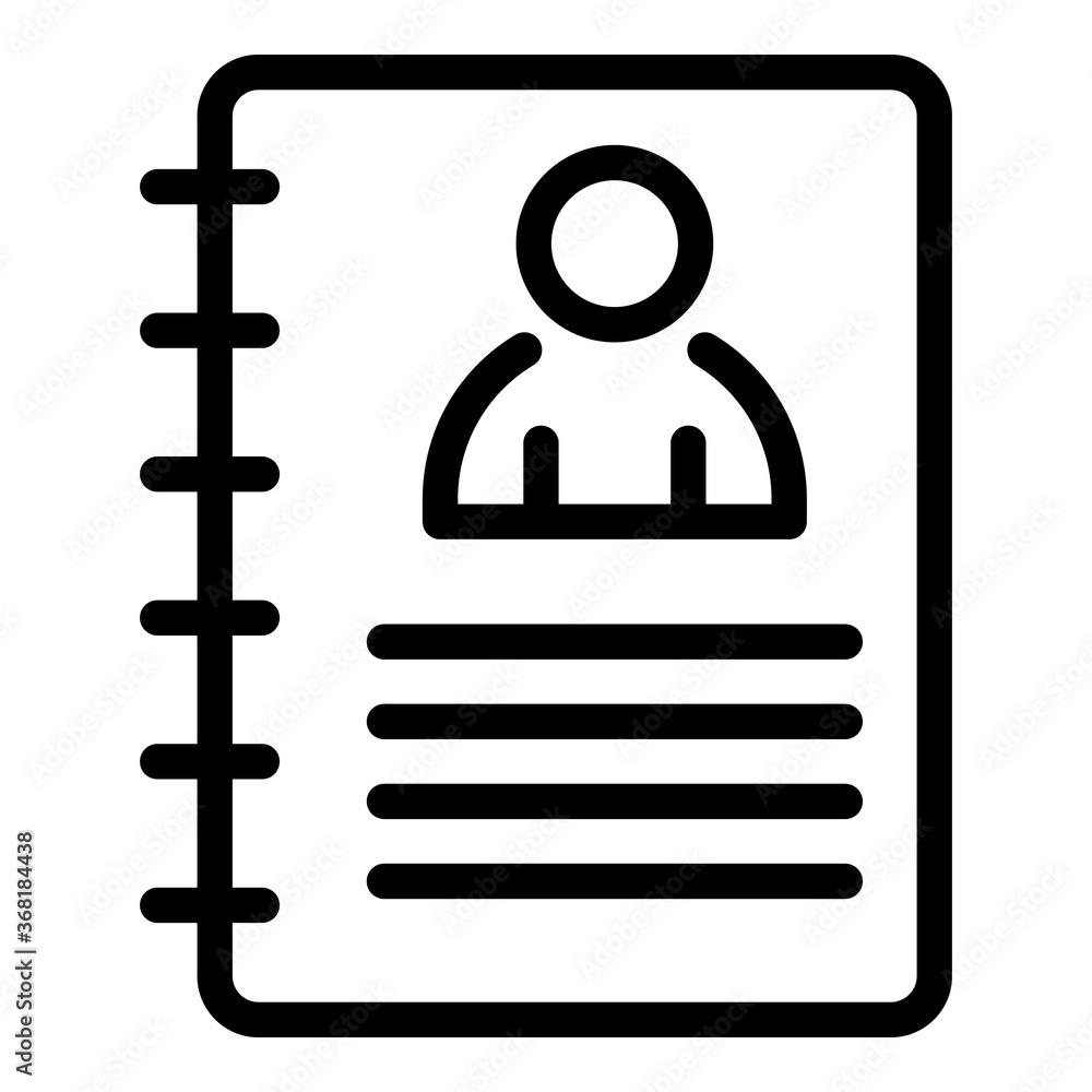 Poster paper personal data icon. outline paper personal data vector icon for web design isolated on white b