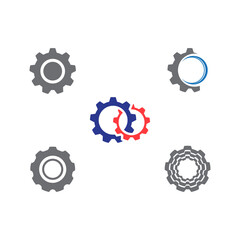 Set Gear Logo Template vector