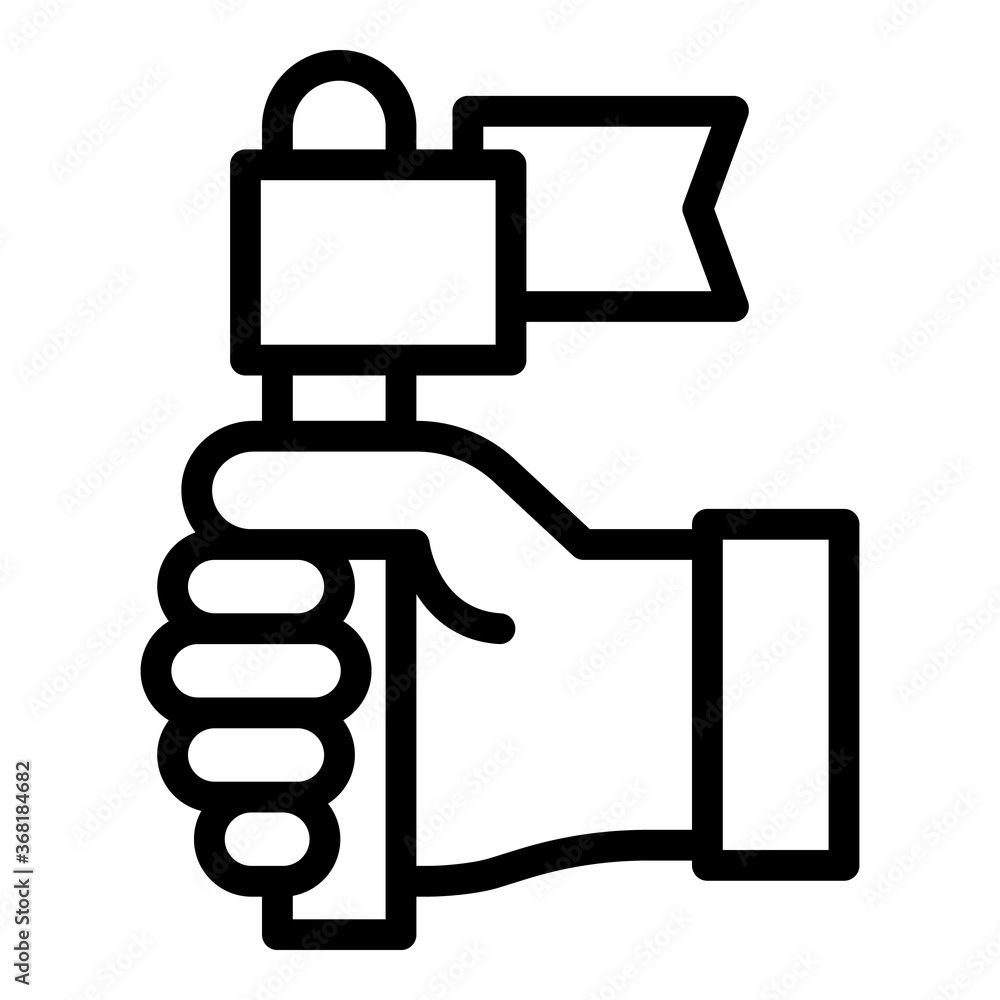 Poster keep flag development icon. outline keep flag development vector icon for web design isolated on whi