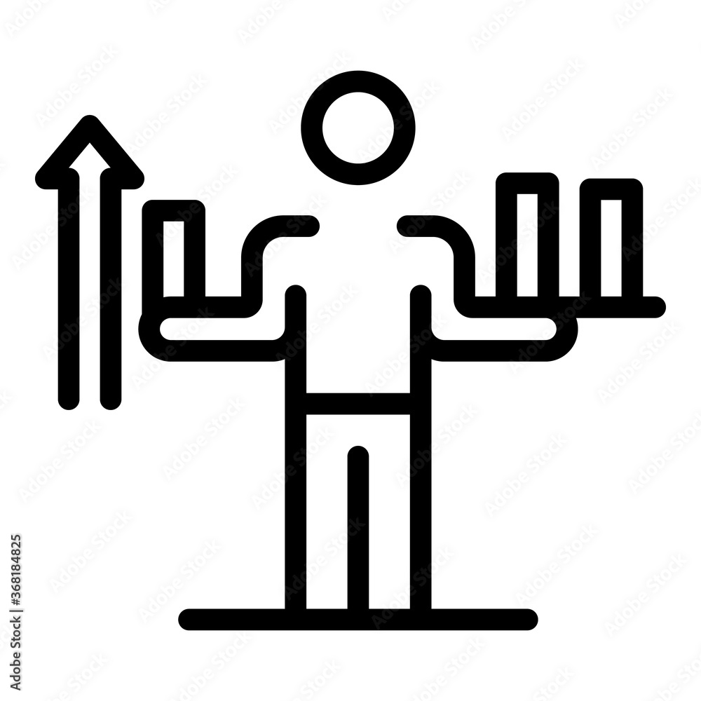 Aufkleber keep training graph icon. outline keep training graph vector icon for web design isolated on white b