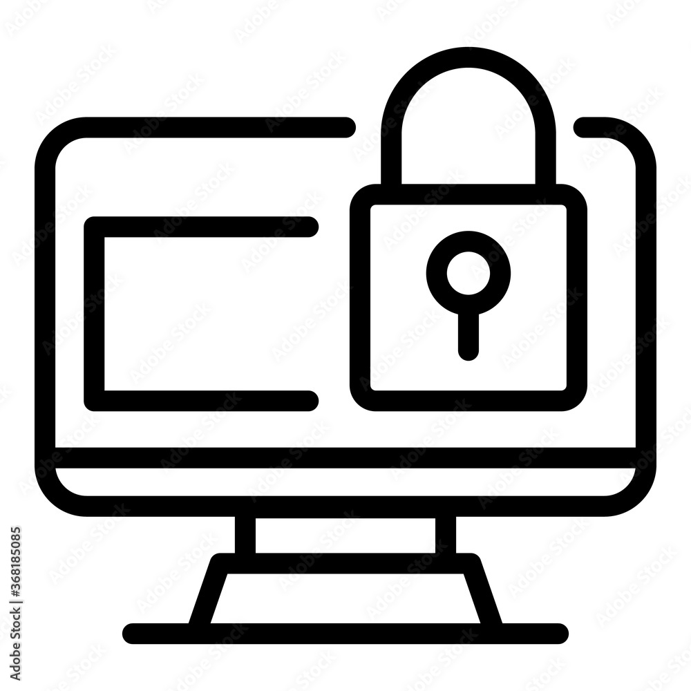 Poster locked authentication icon. outline locked authentication vector icon for web design isolated on whi