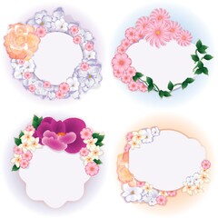 collection of floral template