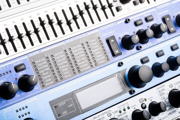 Audio equalizer and other rack mounted equipment