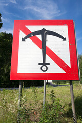 anchoring forbidden sign, Lappeenranta Finland
