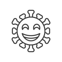 Beaming face with smiling eyes line icon. linear style sign for mobile concept and web design. Happy coronavirus emoticon outline vector icon. Symbol, logo illustration. Vector graphics