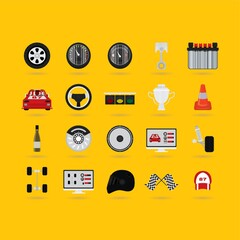 set of motor racing icons
