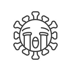 Loudly crying face emoji line icon. linear style sign for mobile concept and web design. Crying coronavirus emoticon outline vector icon. Symbol, logo illustration. Vector graphics