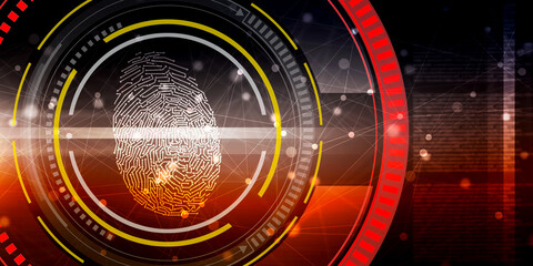 Fingerprint Scanning Technology Concept 2d Illustration