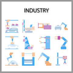 industry machine icon isolated on white background for web design