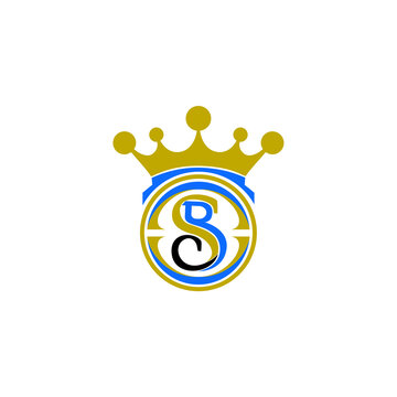 inisial sbc crown gold king font  s b c vector graphic design logo