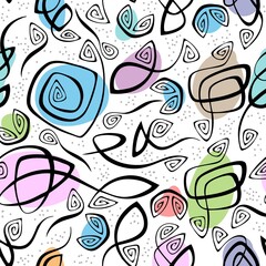 Linear abstract seamless pattern