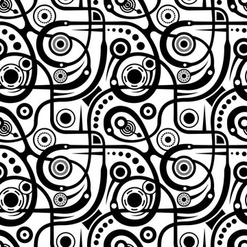 Linear abstract seamless pattern