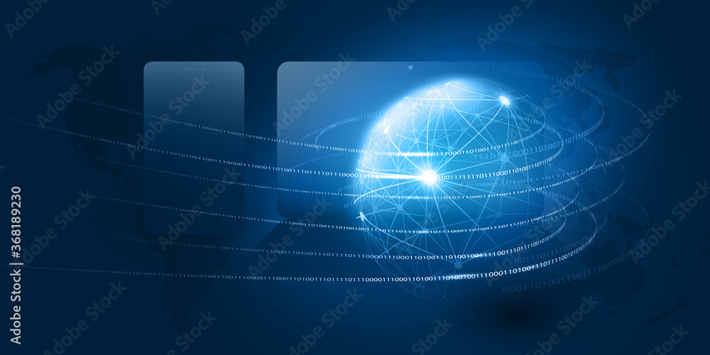 Poster abstract blue minimal style cloud computing, networks, telecommunications concept design with polygo