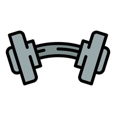 Damaged dumbbell icon. Outline damaged dumbbell vector icon for web design isolated on white background