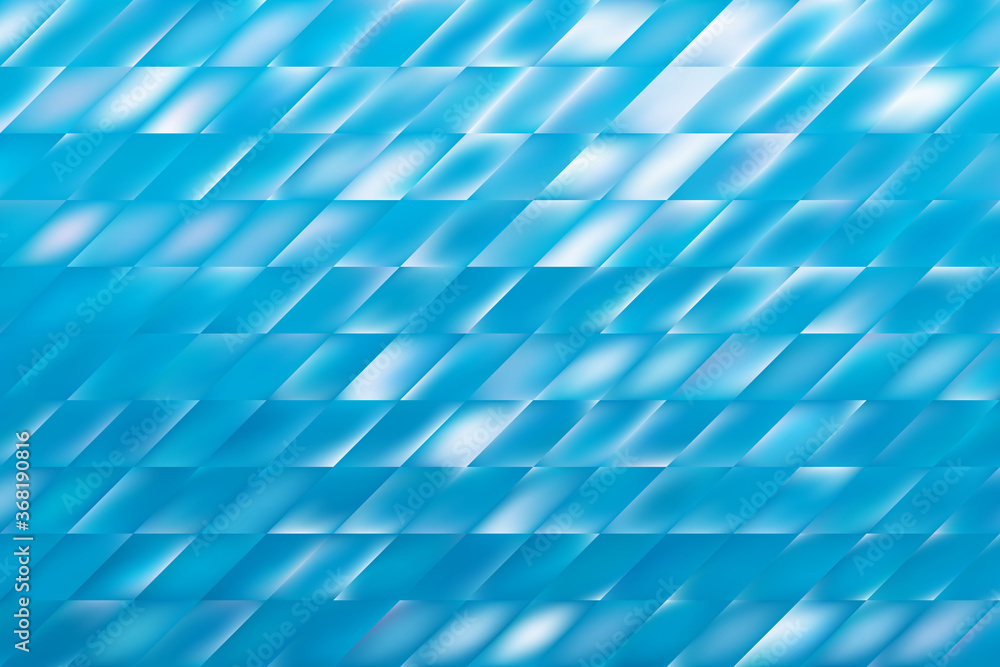 Poster abstract mosaic of blue mesh rectangle elements. natural gradient background template. modern blurre
