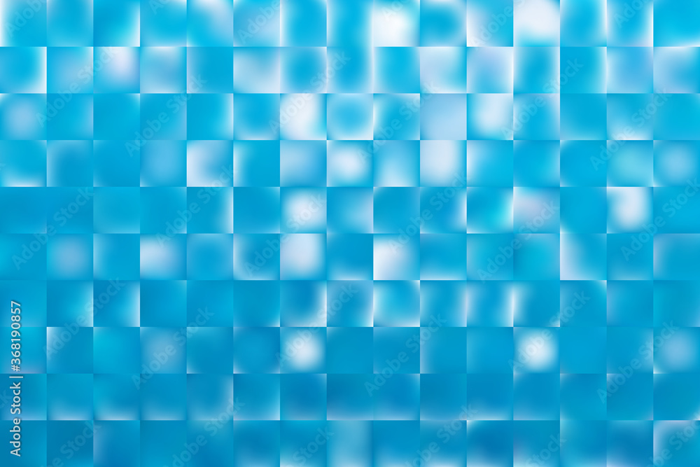 Poster abstract mosaic of blue mesh rectangle elements. natural gradient background template. modern blurre
