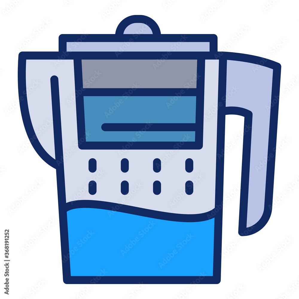 Poster water filter jug icon. outline water filter jug vector icon for web design isolated on white backgro