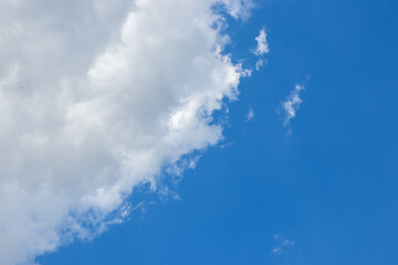 blue sky background with tiny clouds