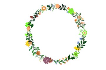 christmas wreath on white background