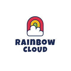 Vector abstract rainbow, colorful wave logo
