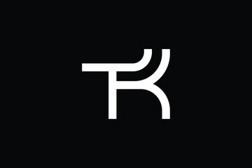 Minimal Innovative Initial TR logo and RT logo. Letter TK LOGO AND KT LOGO creative elegant Monogram. Premium Business logo icon. White color on black background