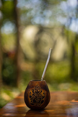 yerba mate tea at a table 