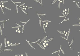 植物模様（実/ダーク）