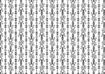 花模様パターン01（モノクロ）