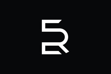 Minimal Innovative Initial ER logo and RE logo. Letter ER RE creative elegant Monogram. Premium Business logo icon. White color on black background