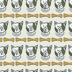 Fototapeta premium Childish seamless pattern with hand drawn dogs. Perfect for kids apparel,fabric, textile, nursery decoration,wrapping paper.