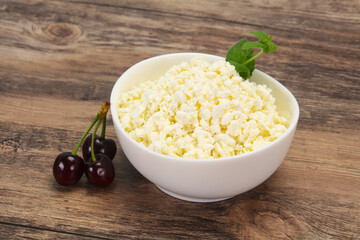 Fresh tasty curd in the bowl